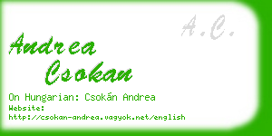andrea csokan business card