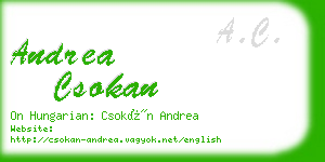 andrea csokan business card